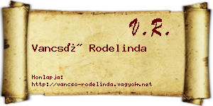 Vancsó Rodelinda névjegykártya